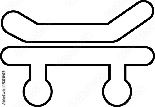 X ray machine medical equipment icon in black line style featuring radiology, scanner, imaging, diagnostic, hospital technology and healthcare synonym elements for clinic design