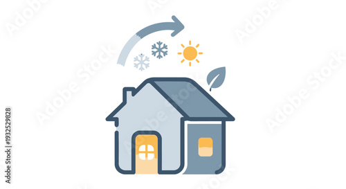 Simple blue house with yellow door.