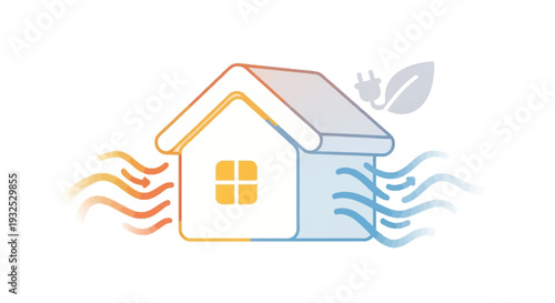 Simple house with energy efficiency concept.