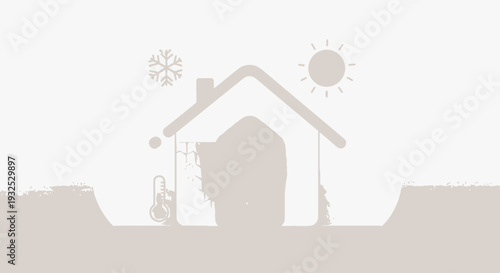 Simple line drawing of a house.