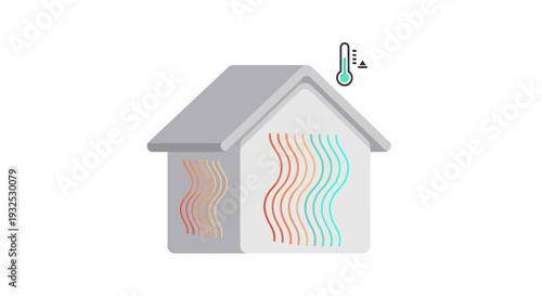 House with heat energy efficiency concept.