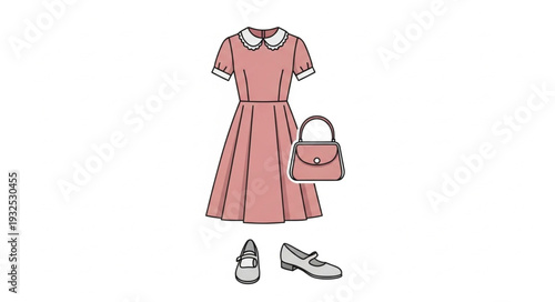 Pink Dress Outfit with Accessories.