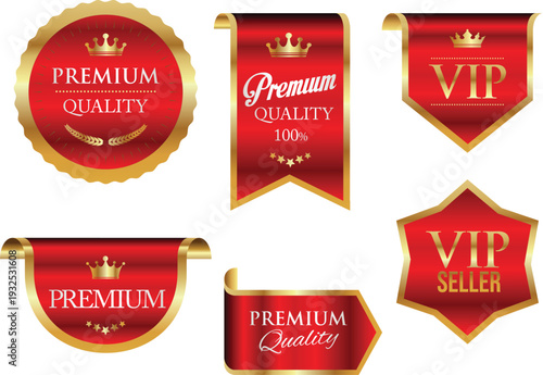 Collection of premium quality and vip badges