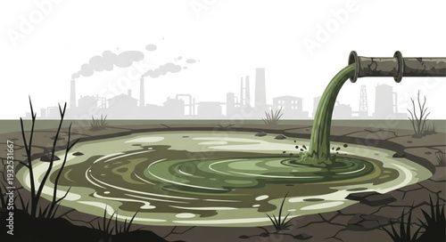 Polluted Water Drainage into Pond.