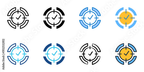 Focus icons set multiple style collection. Editable stroke 
