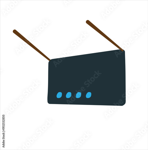 Minimal Radio Antenna Icon Vector