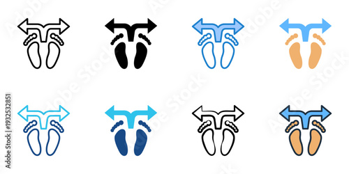 Habit change icons set multiple style collection. Editable stroke 
