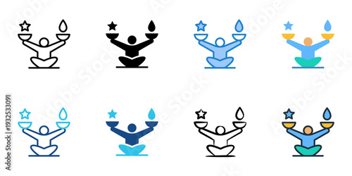 Balance icons set multiple style collection. Editable stroke 
