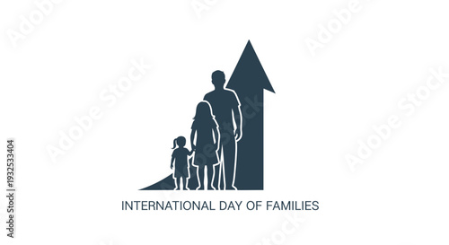 Family Growth Upward Arrow Icon Silhouette