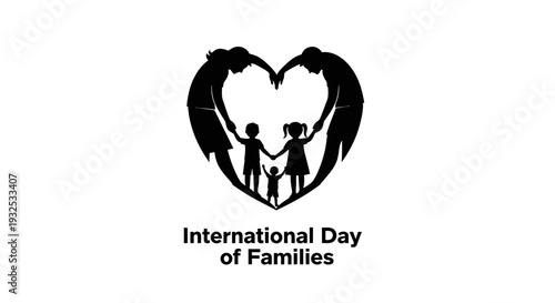 Family Heart Silhouette: International Day of Families Symbol