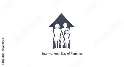Family House Icon: Love, Unity, and Home. International Day of Families.