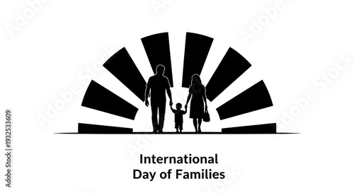 Family Silhouette Walking Towards Sunrise, International Day of Families