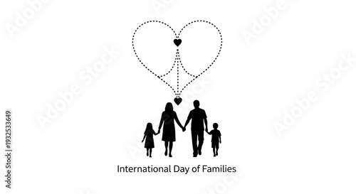 Family Silhouette with Heart Design for International Day of Families
