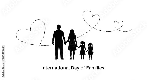 Family Silhouette with Hearts - International Day of Families