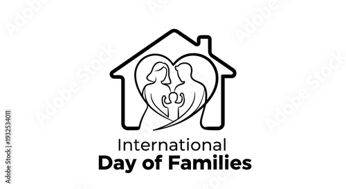International Day of Families Logo with Couple Silhouette in House Outline