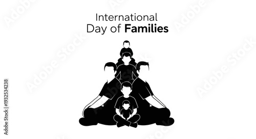 International Day of Families Silhouette Illustration - Unity and Connection