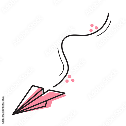 Pink Paper Airplane Flight Path