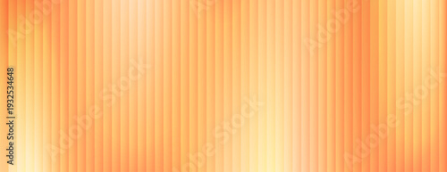 Corrugated, fluted orange and yellow colored glass vector texture. Ribbed plastic gradient background