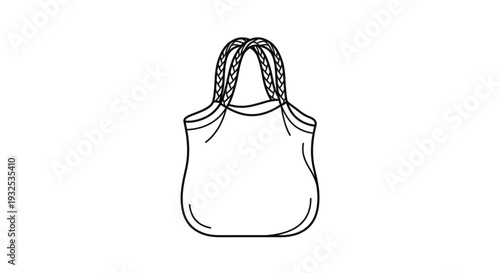 Minimalist shopping bag or tote bag line icon for retail and commerce