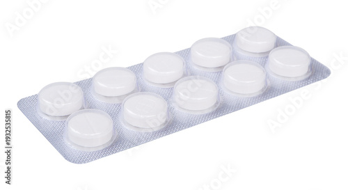 blister of pills isolated on white background