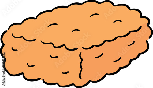 Hand drawn illustration of fried nugget