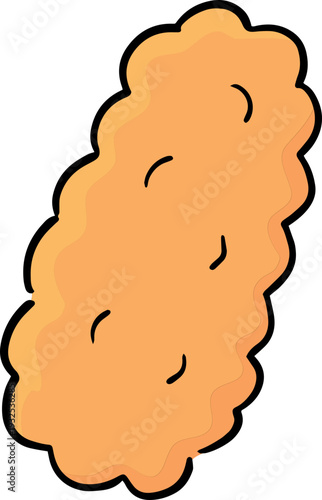 Hand drawn illustration of fried chicken stick