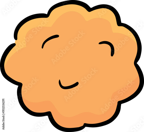 Hand drawn illustration of fried chicken ball