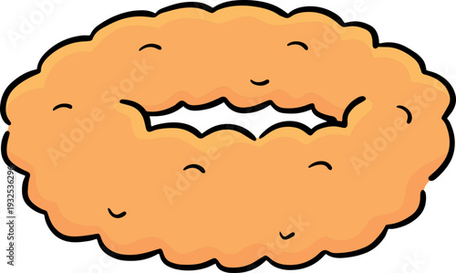 Hand drawn illustration of fried onion
