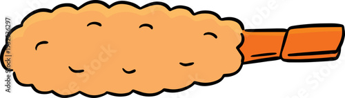 Hand drawn illustration of fried shrimp