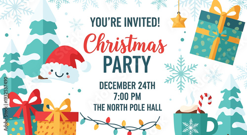 Christmas party invitation vector