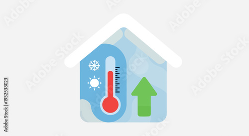 Rising temperature in a house.