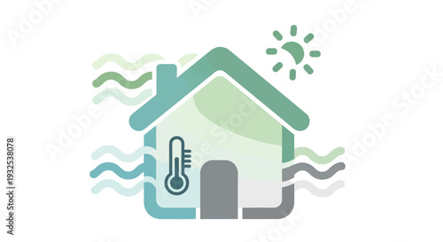 Green house with energy efficiency concept.