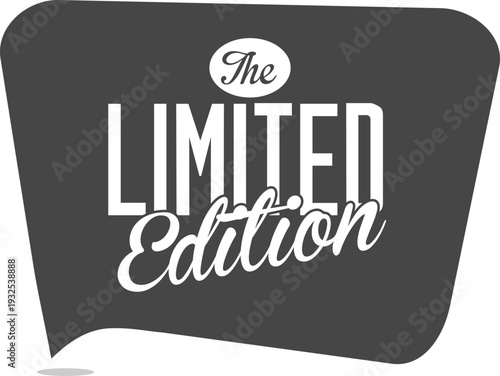 The limited edition logo with white text on a dark gray background