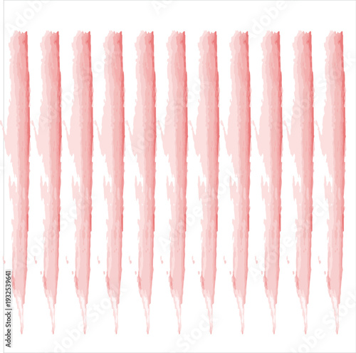 Beautiful seamless pattern with red watercolor stripes. hand painted brush strokes, striped background. Vector illustration.