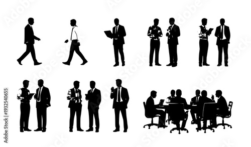 Executive and professional business people silhouette vector pack