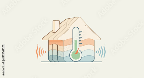 House with a thermometer outside.