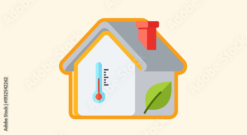 Energy efficient house temperature concept.