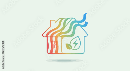 Eco friendly house with green energy.