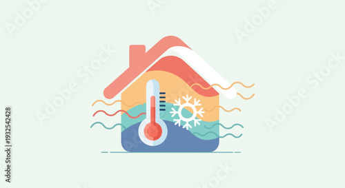 House with thermometer and climate.