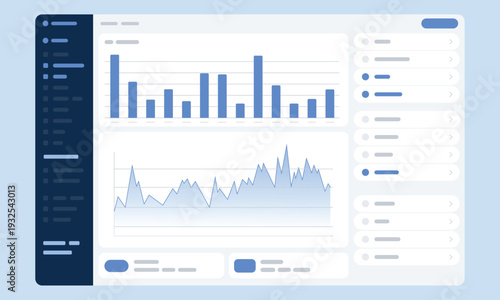 Analytics Dashboard Interface – Business Data Visualization Admin Panel Web Application UI Vector