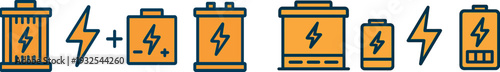 Various battery icons and symbols represent energy storage, flow, and levels, giving essential information for users in technology and electronic devices. Recognizing these can enhance understanding.