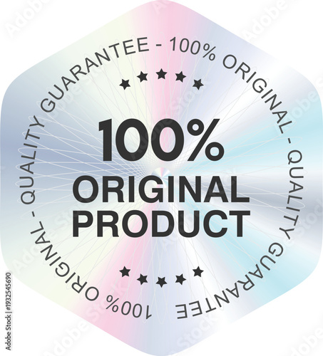 Original product guarantee seal with 100% authenticity