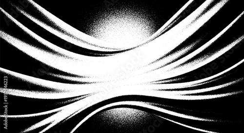 Black and white abstract background with grainy, dynamic light streaks, conveying speed and power.