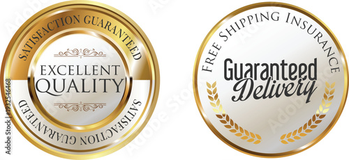 Two gold seals guaranteeing excellent quality and delivery