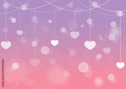 Purple Gradient Wallpaper Background Decorated With Love Lights And Sparkling Ornaments