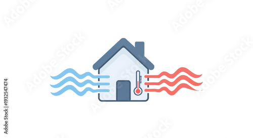 House with heating and cooling system.