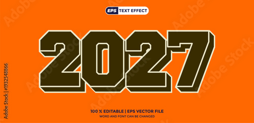 Bold Retro Editable Text Effect for Trendy 2027 Projects
