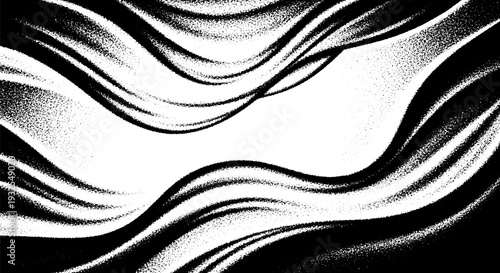 Dynamic abstract background of swirling black and white lines and textures, suggesting movement, energy, or flowing liquids for graphic design.