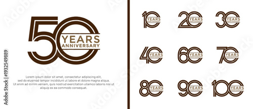 anniversary vector logo set, black color can be use for celebration