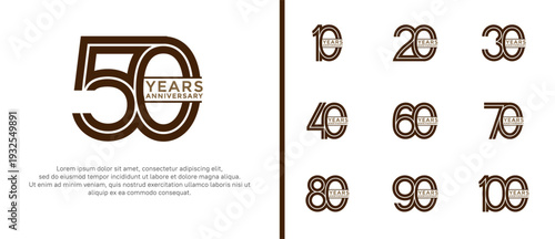 anniversary vector logo set, black color can be use for celebration